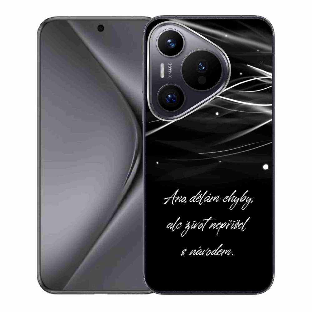 Gél borító mmCase a Huawei Pura 70-en - idézem fekete háttérrel