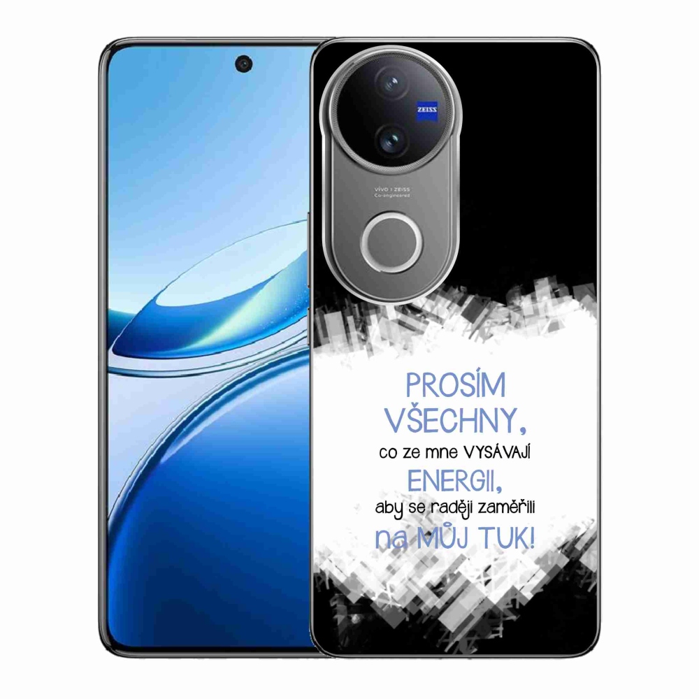 Gél borító mmCase a Vivo V50 5G készülékhez - vicces szöveg 1 kék