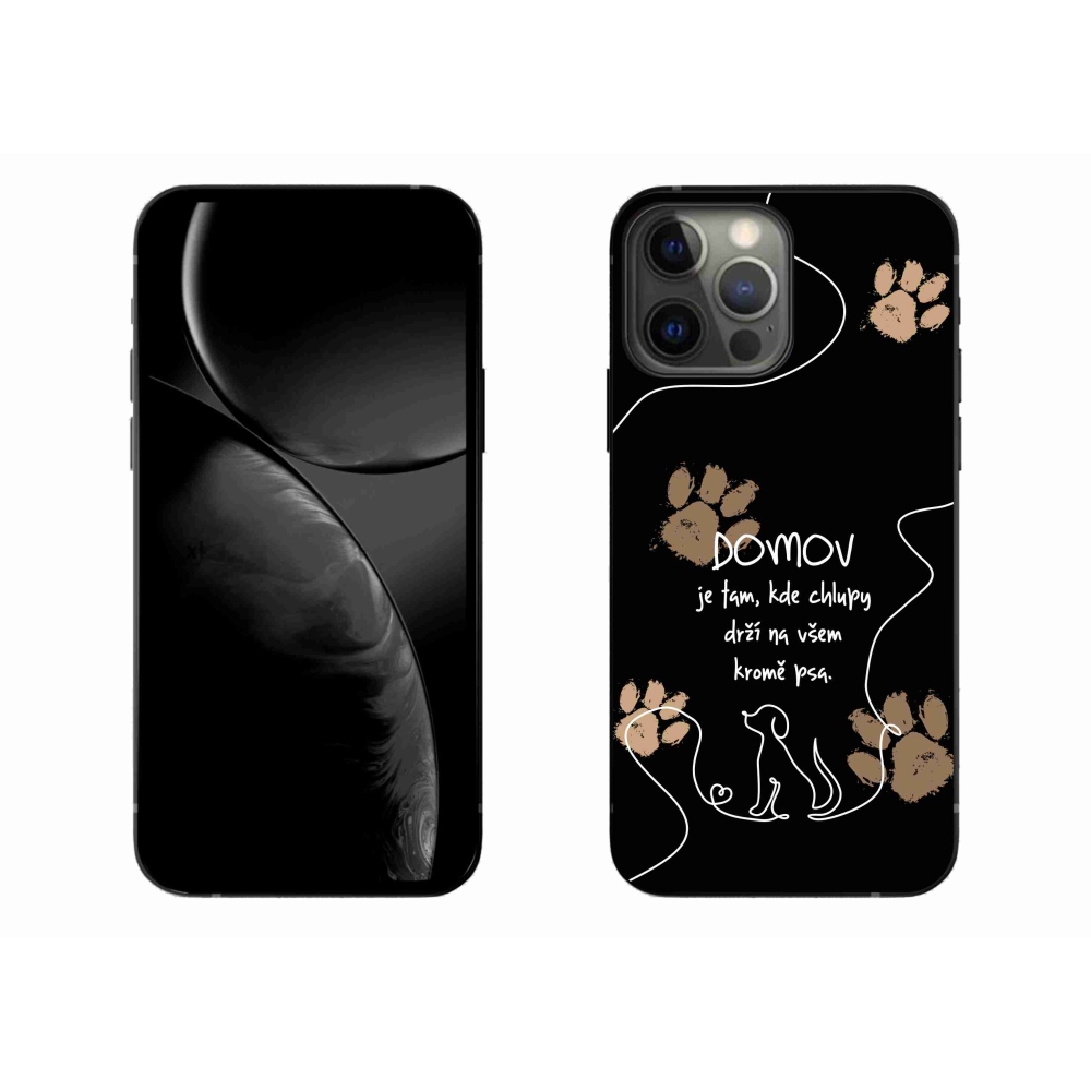 Zselés borítás mmCase iPhone 13 Pro Max 6.7 készülékhez - kutya motívum fekete háttérrel