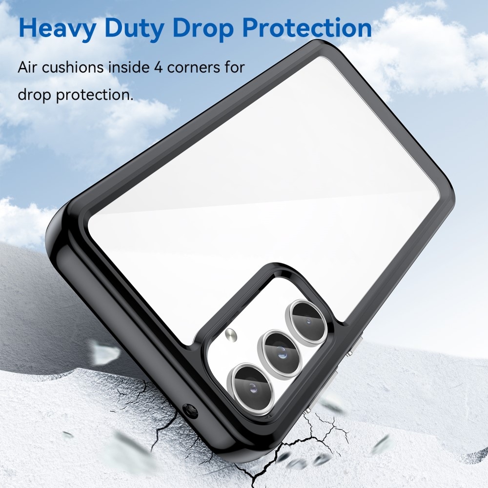 Gél tok fix hátlappal Samsung Galaxy A55 5G készülékhez - fekete