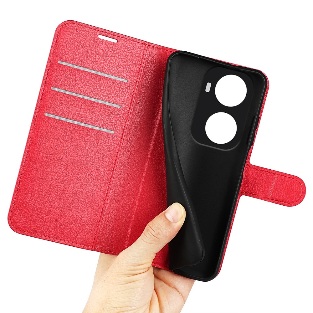 Litchi könyv tok Huawei Nova 12 SE-hez - piros