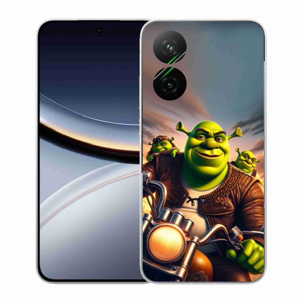 Gél borítás mmCase a Xiaomi Poco F7 5G-hez - Shrek egy motorkerékpáron