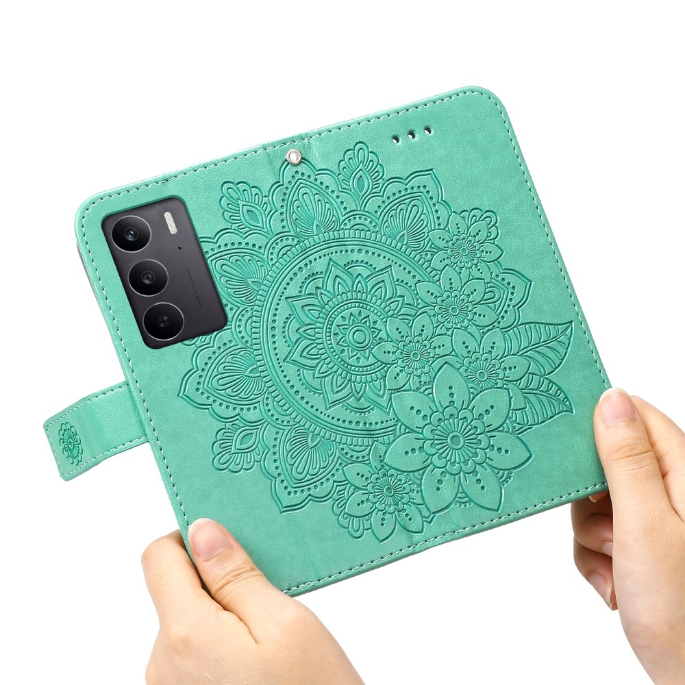 Mandala könyvtáska a Realme C75 készülékhez - teal színű