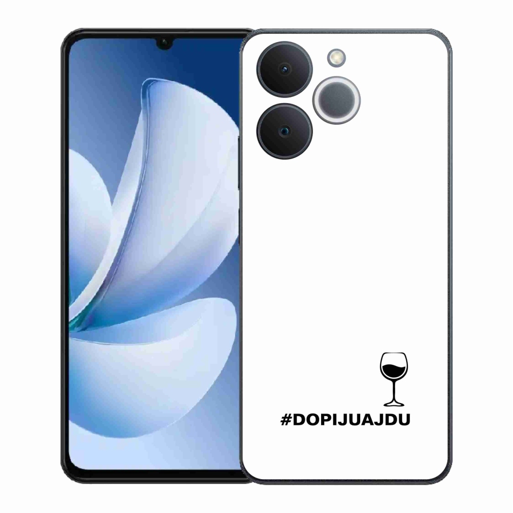 Gél borító mmCase a Realme Note 70T készülékhez - bor motívum fehér háttérrel