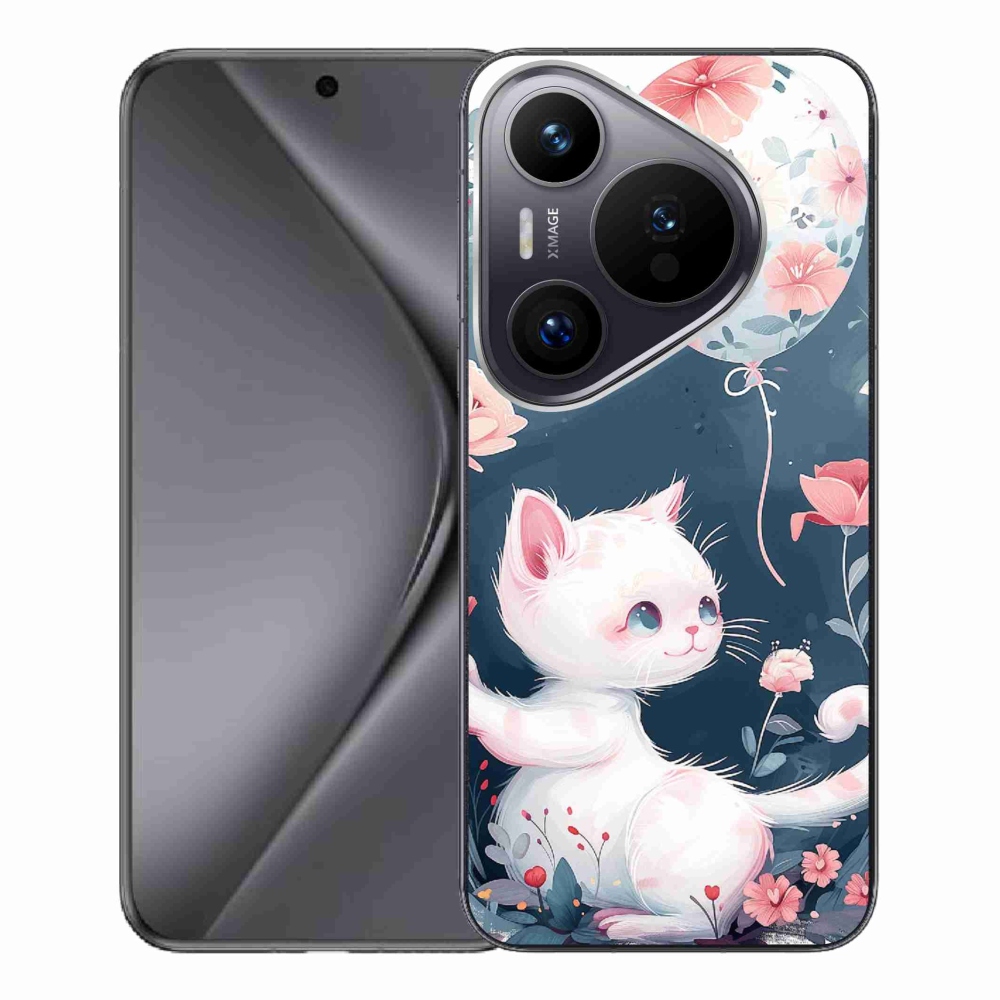 Gél borítás mmCase a Huawei Pura 70 Pro számára - cica lufival