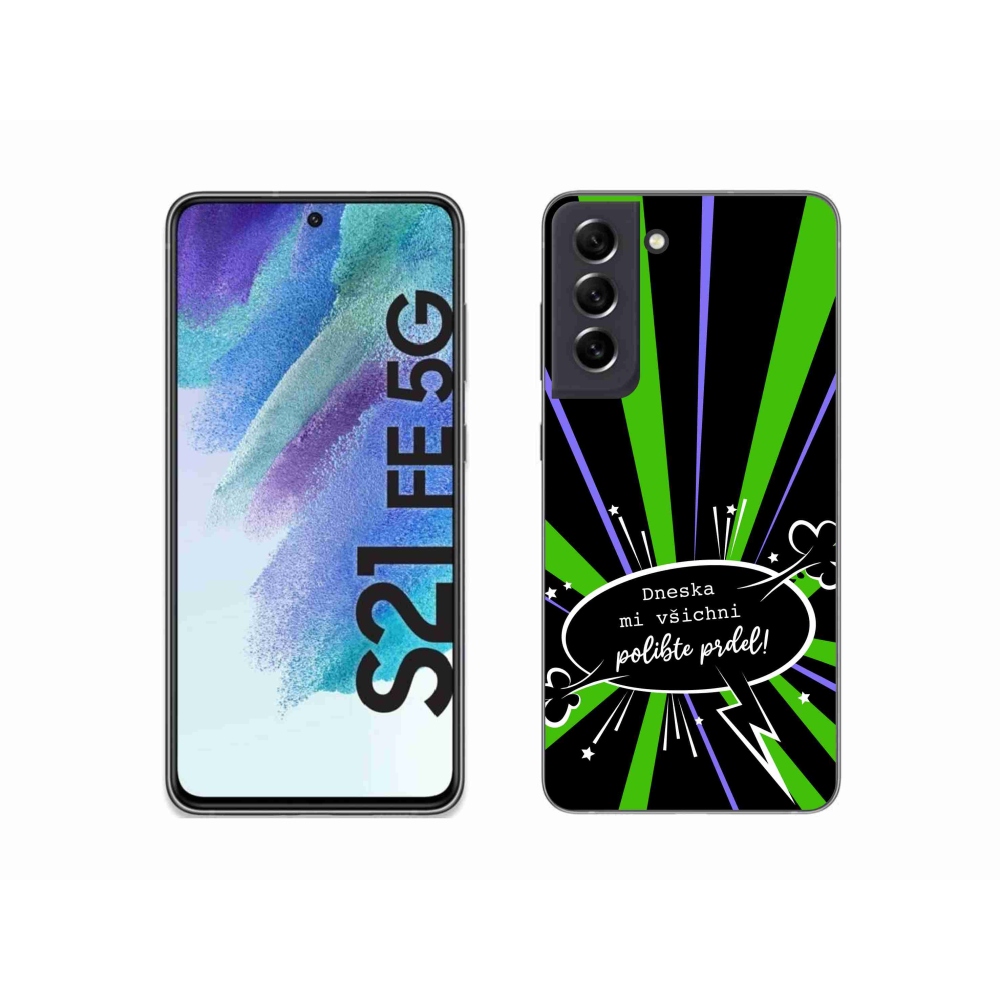 Gél borító mmCase Samsung Galaxy S21 FE 5G - vicces szöveg 15 fekete háttér