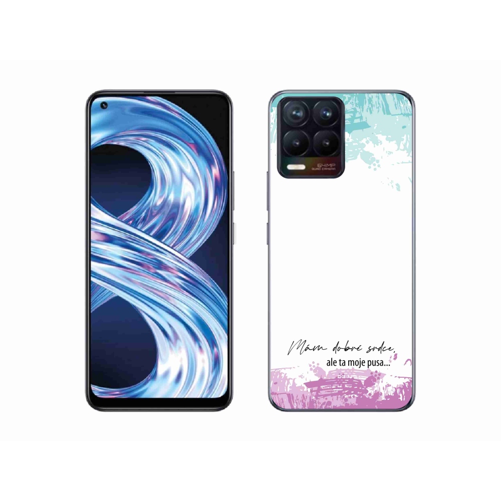 Gél borító mmCase a Realme 8 Pro-n - vicces szöveg 3 fehér háttérrel