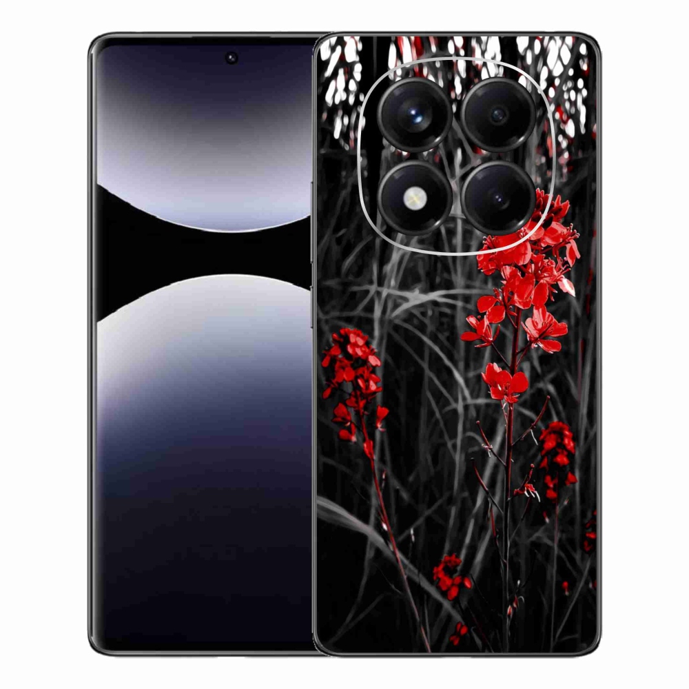 Gél borítás mmCase a Xiaomi Redmi Note 14 Pro számára - piros növény