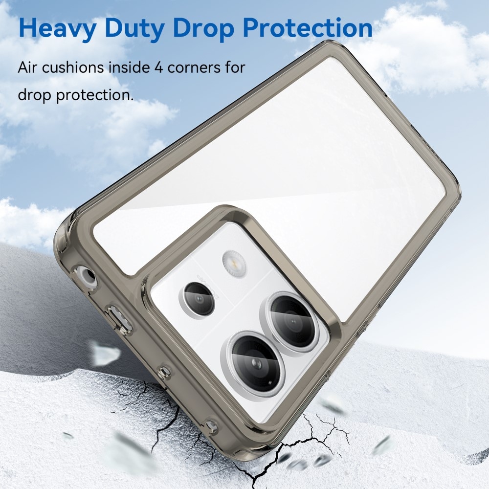 Gél tok kemény hátlappal a Xiaomi Redmi Note 13 Pro 5G/Poco X6 5G számára - szürke