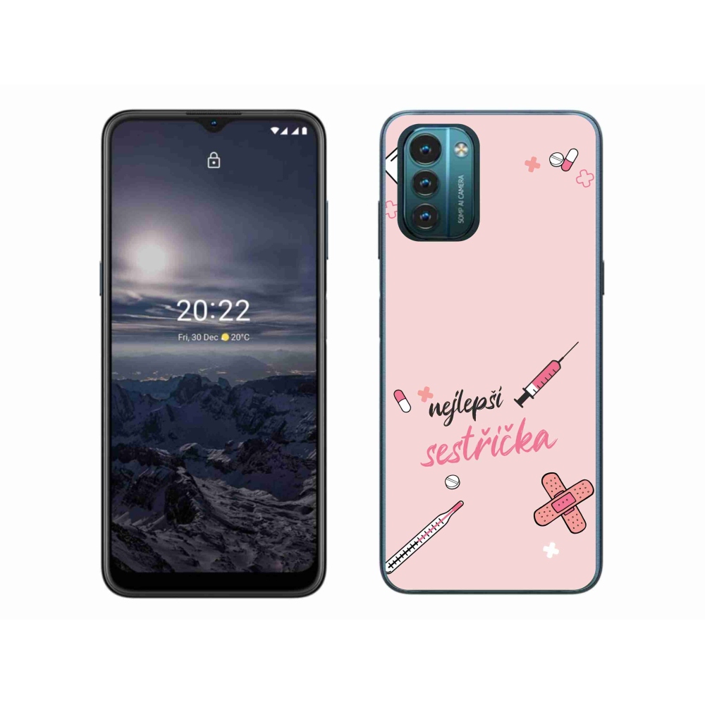 Zselés borítás mmCase a Nokia G11/G21 készülékhez - legjobb kishúg rózsaszín háttérrel