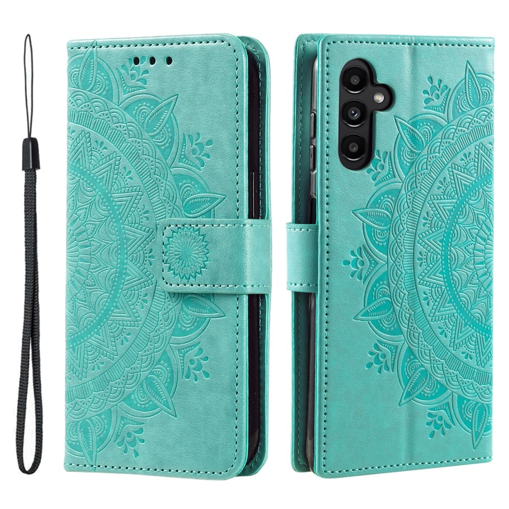 Mandala könyvtáska Samsung Galaxy A26 5G - teal színben