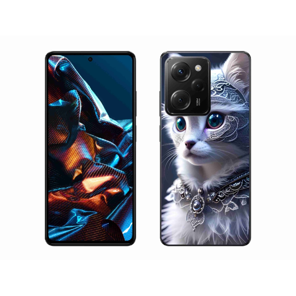 Gél borítás mmCase a Xiaomi Poco X5 Pro 5G-hez - fehér macska