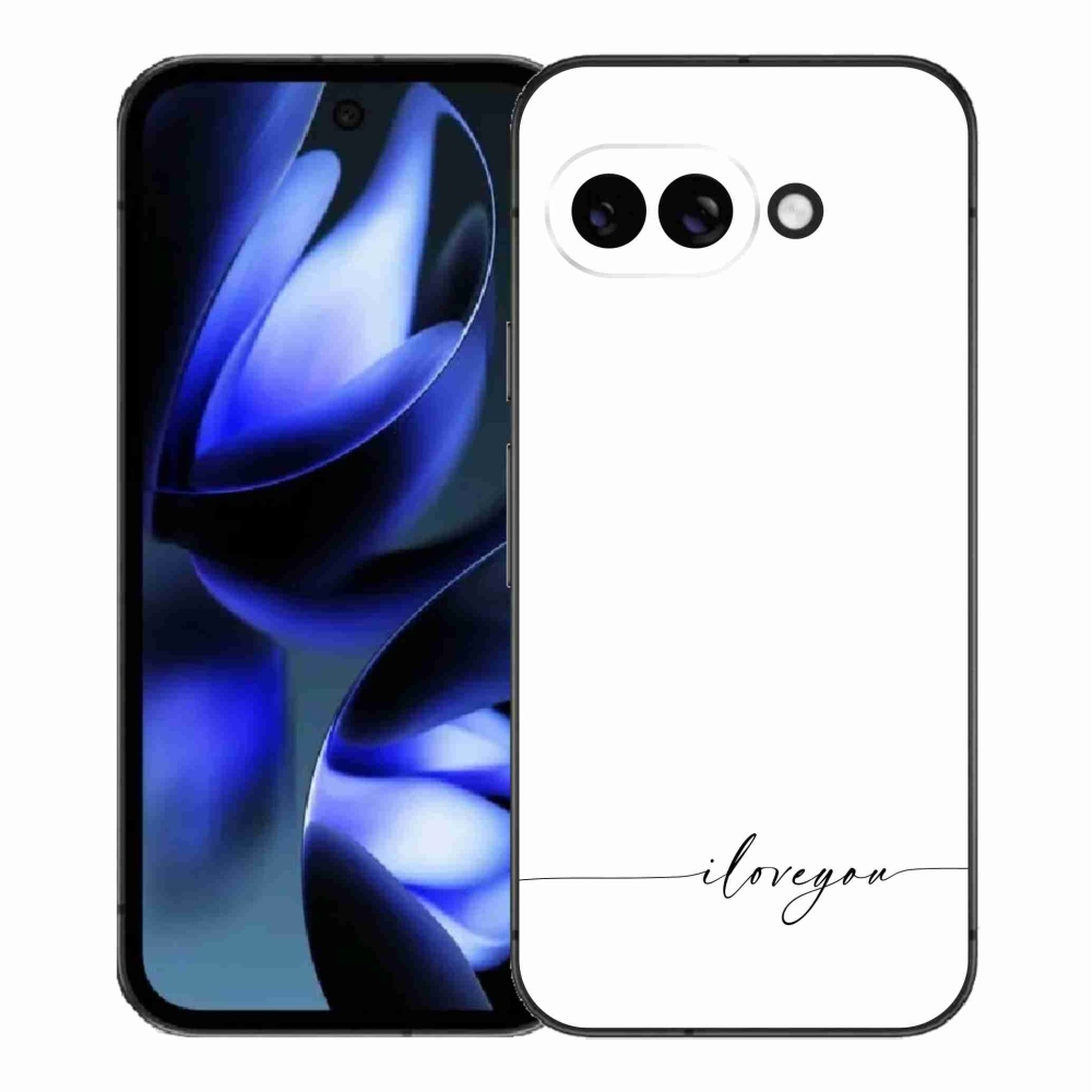 Gél borítás mmCase a Google Pixel 9a számára - Szeretlek fehér háttérrel