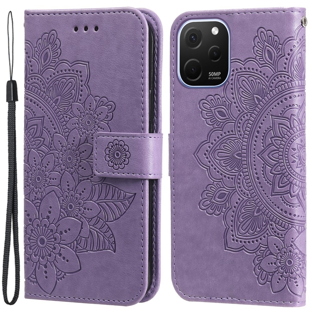 Mandala könyvtáska Huawei Nova Y61-hez - lila