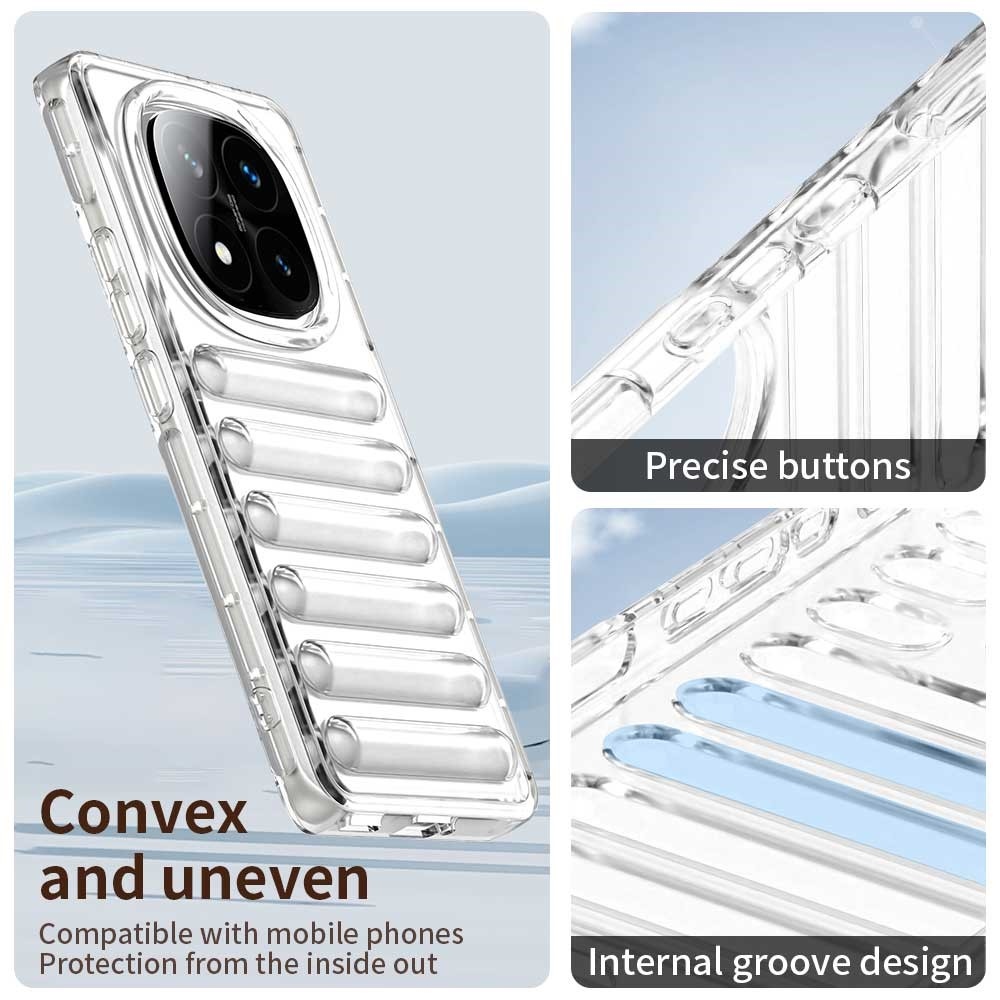 Csíkos tartós borító Xiaomi Redmi Note 14 Pro+ 5G - átlátszó