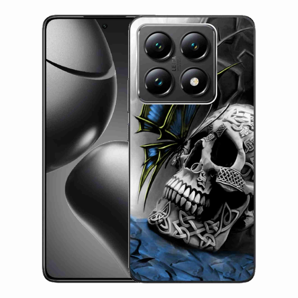 Gél borító mmCase a Xiaomi 14T-hez - pillangó és koponya