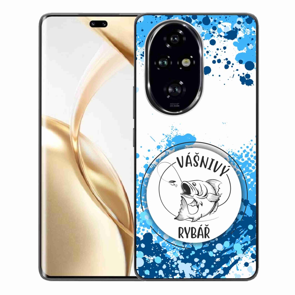 Gél borító mmCase a Honor 200 Pro 5G számára - szenvedélyes halász fehér háttérrel