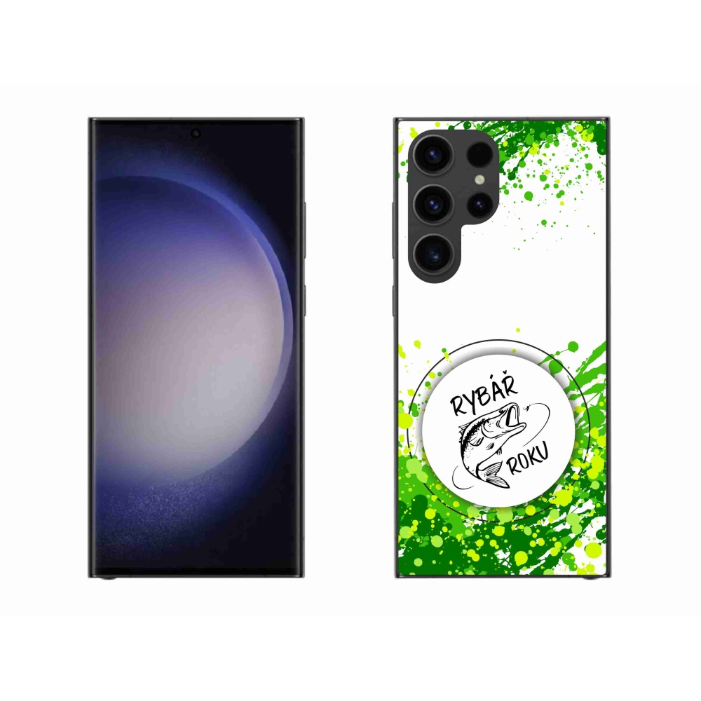 Zselés borítás mmCase Samsung Galaxy S23 Ultra 5G - Az év horgásza fehér háttérrel