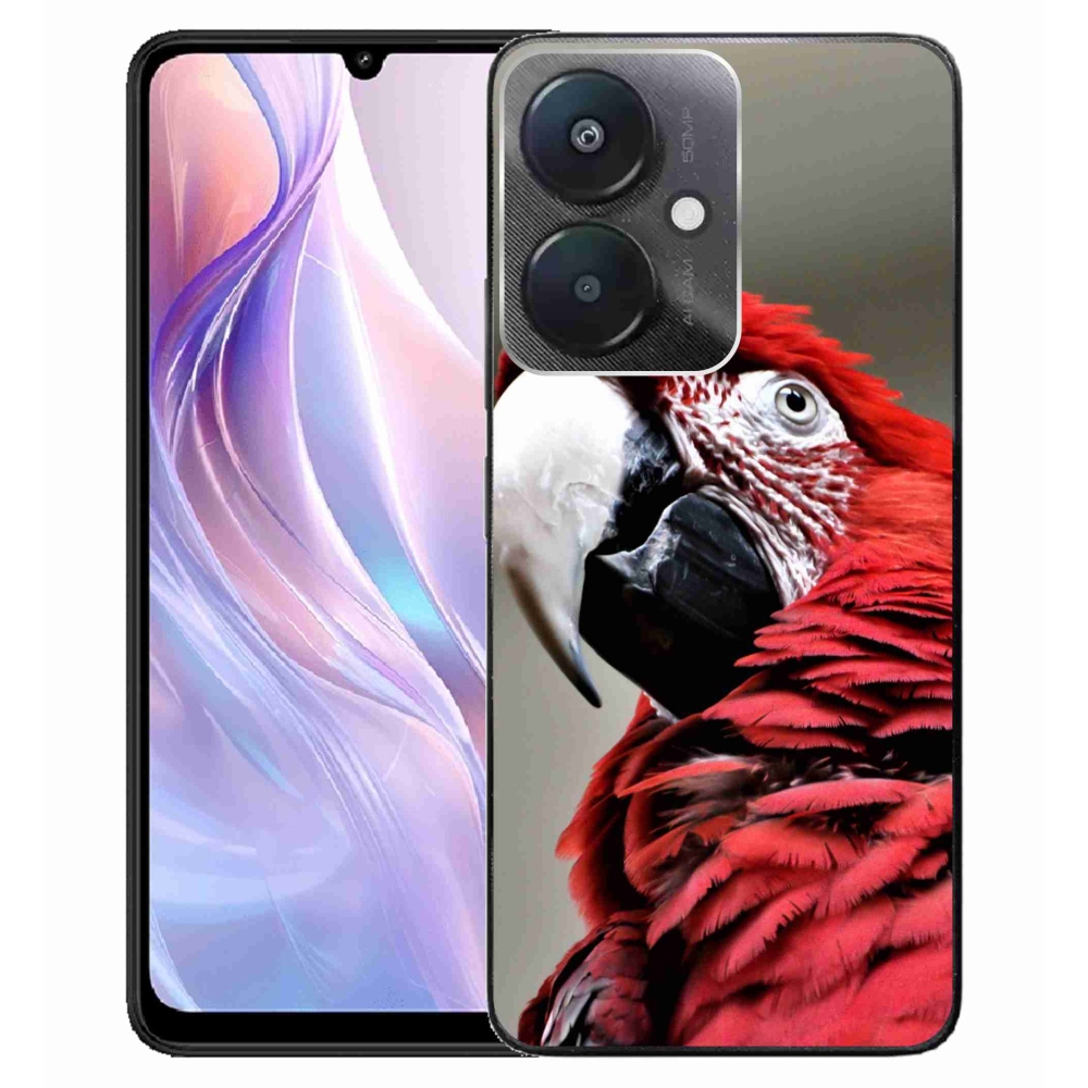 Gél tok mmCase a Xiaomi Redmi 13C 5G-hez - papagáj ara piros