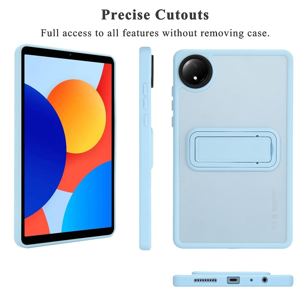 Skiny zselés tok fix hátlappal és flip állvánnyal Xiaomi Redmi Pad SE 8.7-hez - világoskék színű