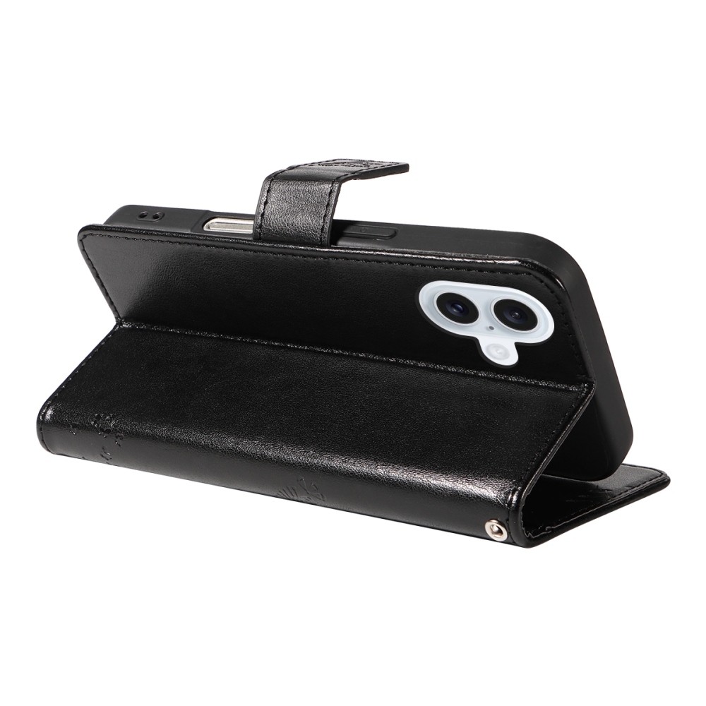 Fák könyvtáska iPhone 17-hez - fekete