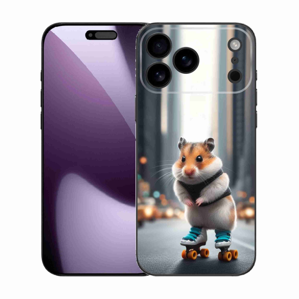 Zselés borítás mmCase iPhone 17 Pro Max készülékhez - hörcsög a korcsolyán