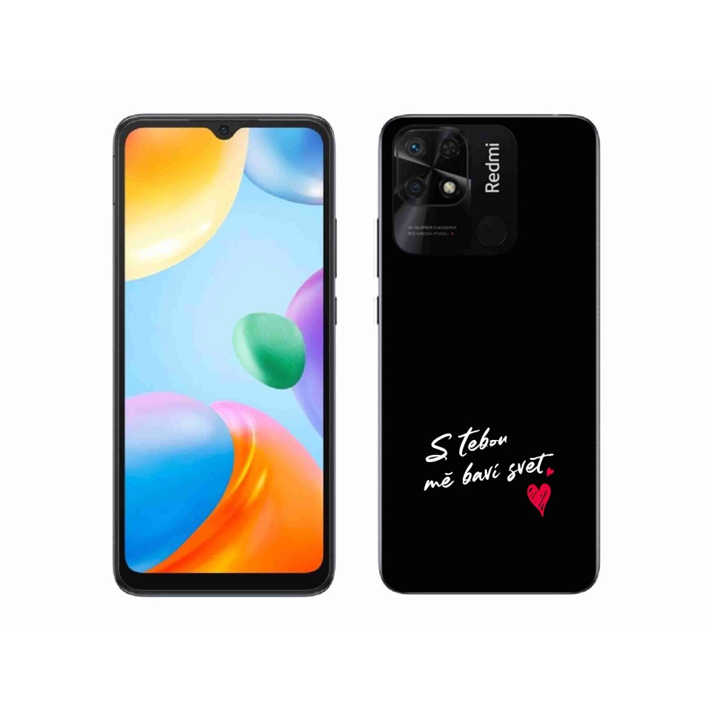 Gél borító mmCase a Xiaomi Redmi 10C-hez - szerelmes szöveg 1 fekete háttér