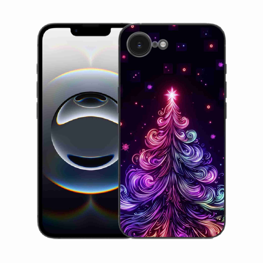 Gél borítás mmCase iPhone 16e készülékhez - neon karácsonyfa 1