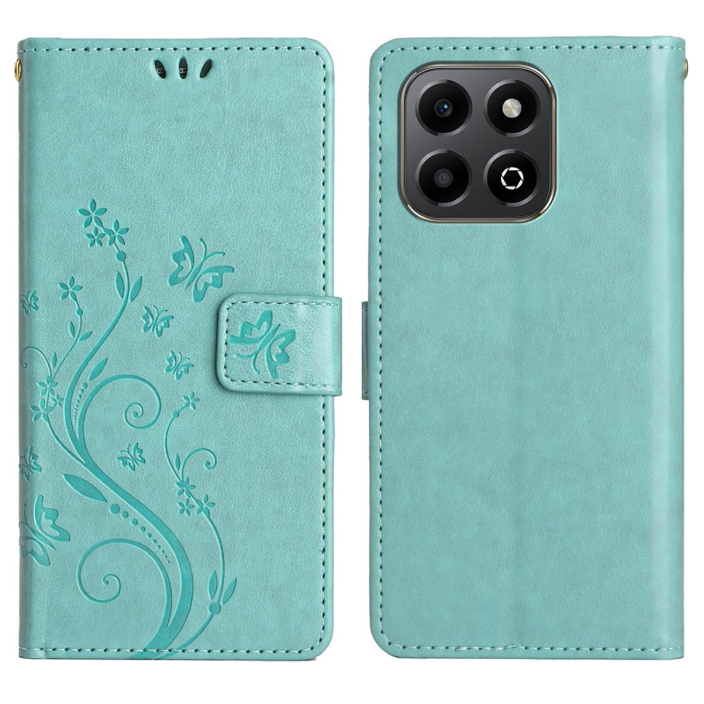 Virágok könyvtáska Honor X6b-hez - teáskék