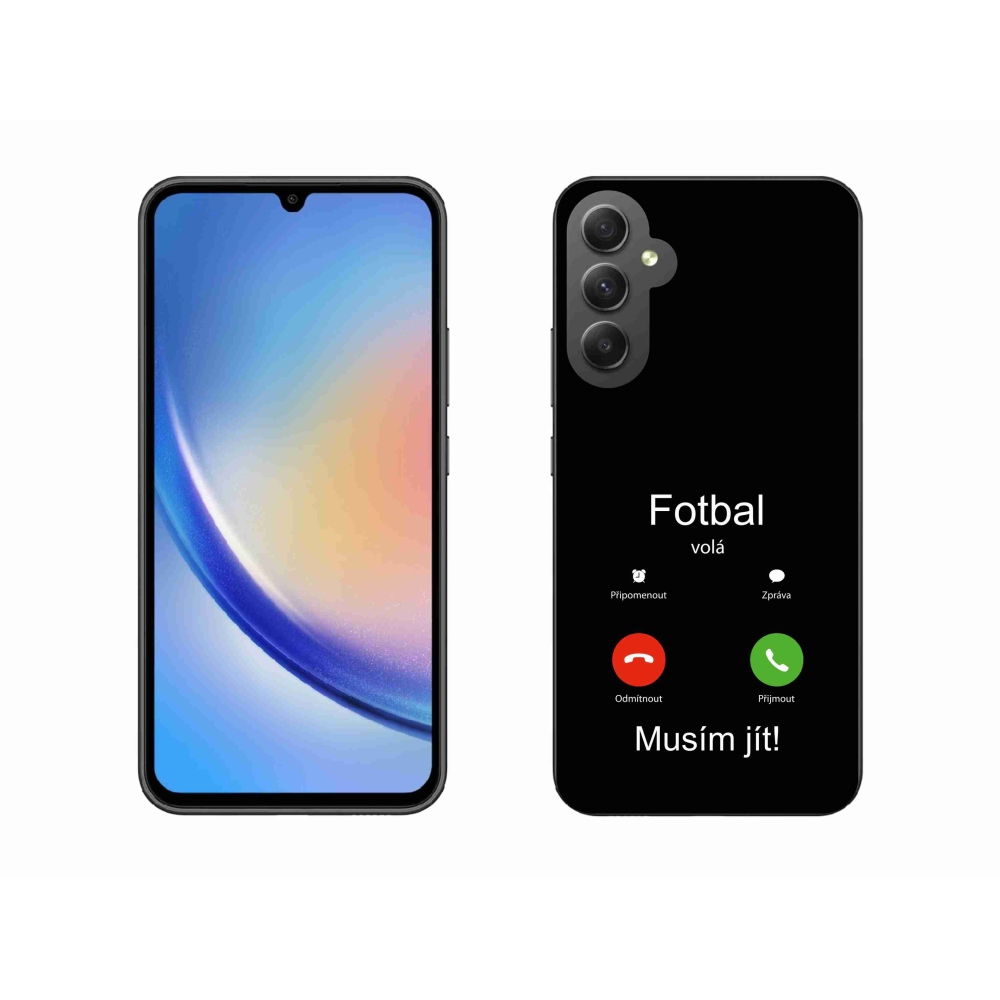 Gél borító mmCase Samsung Galaxy A34 5G - futball hívások fekete háttérrel
