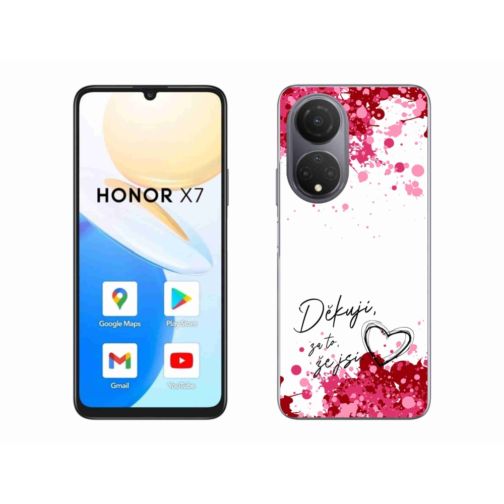 Gél borító mmCase a Honor X7 készülékhez - szerelmes szöveg 2 fehér háttér