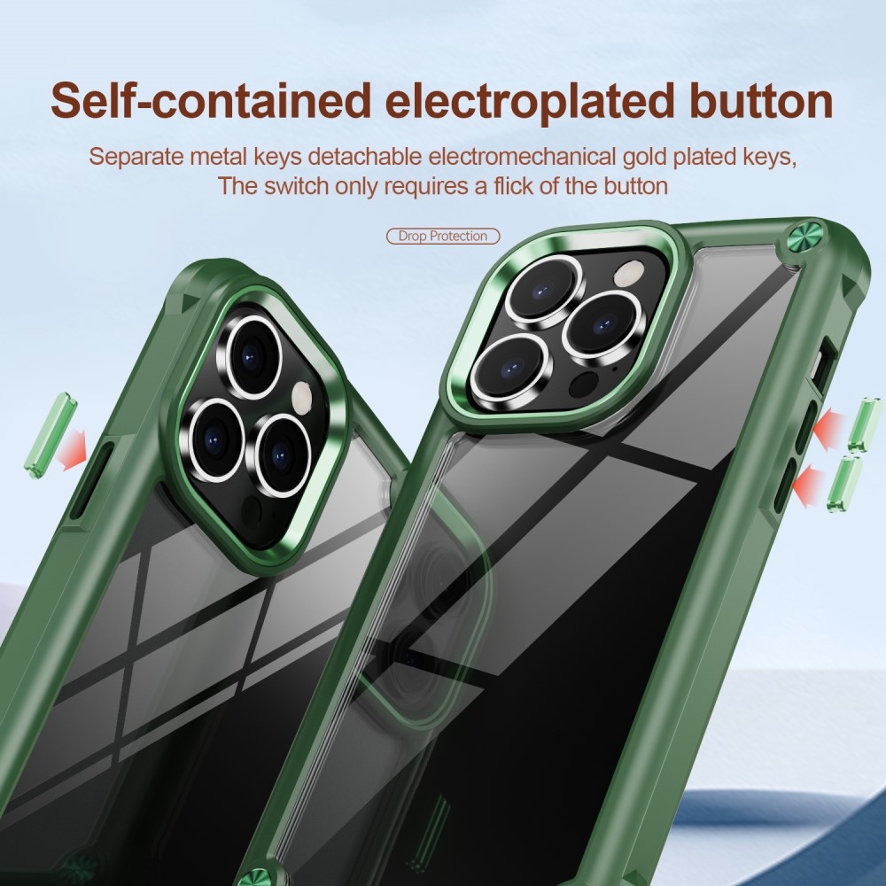 Gél tok fix hátlappal iPhone 15 Pro Max készülékhez - zöld