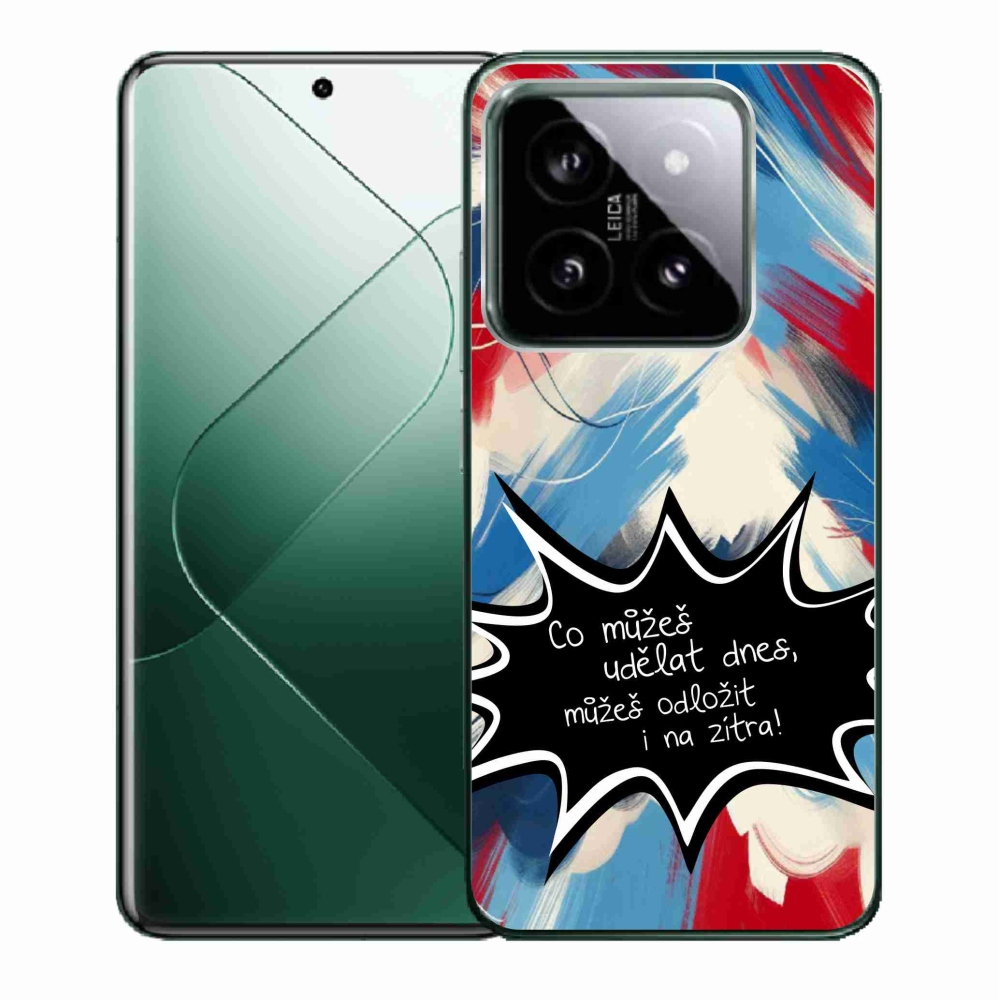 Gél borító mmCase a Xiaomi 14-hez - vicces szöveg 9 fekete háttérrel