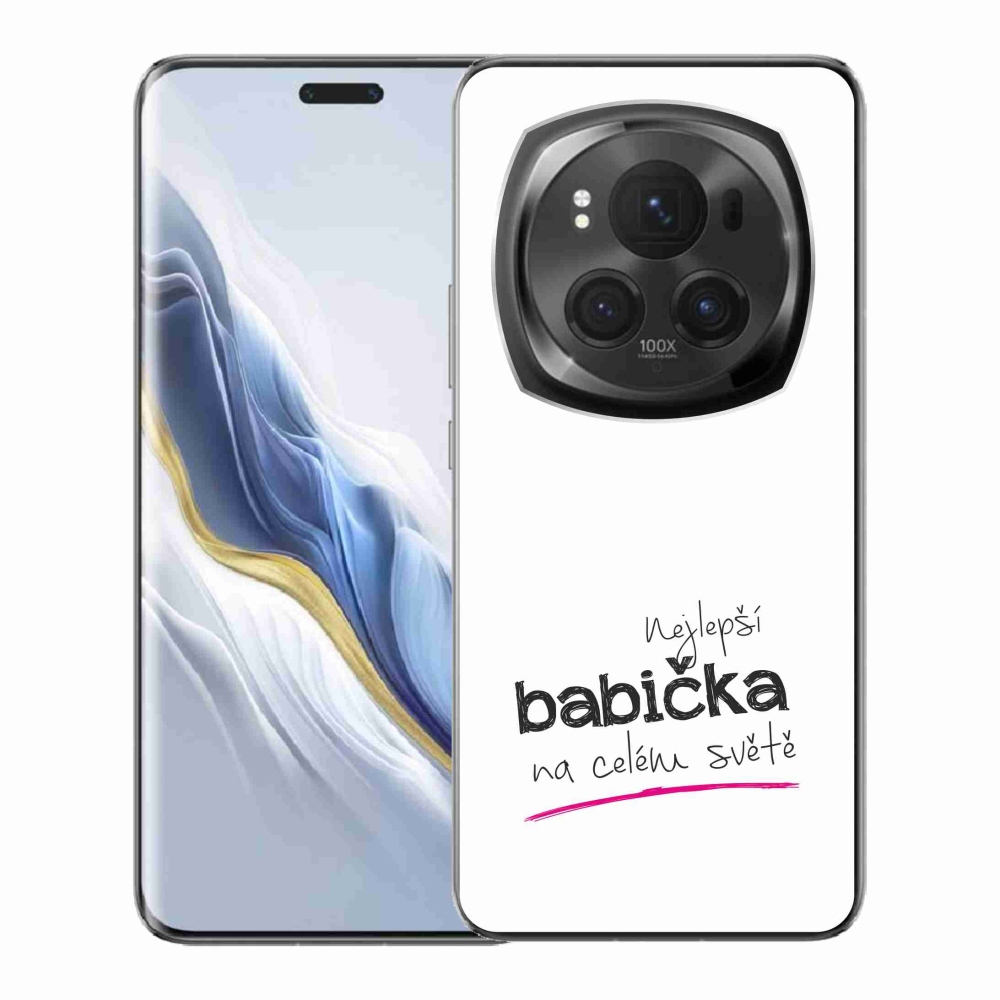 Gél borító mmCase a Honor Magic 6 Pro 5G-n - Legjobb nagyi 4 fehér háttérrel