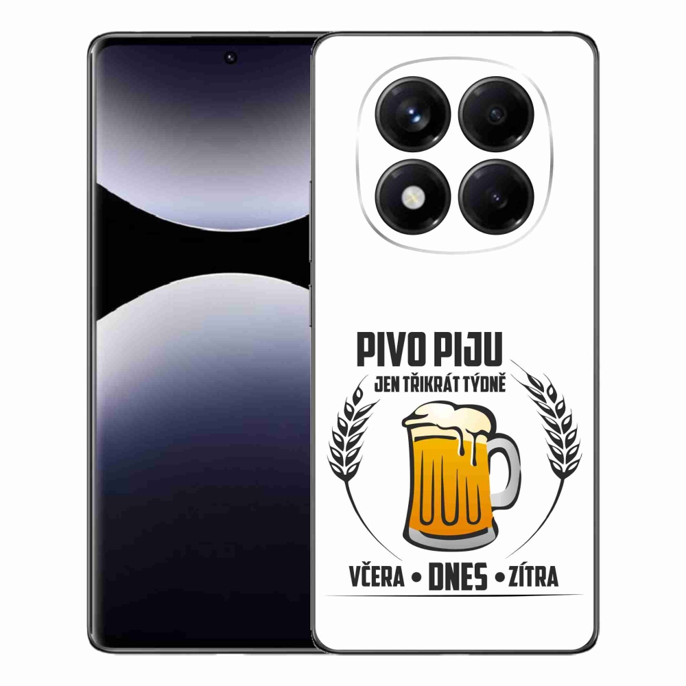 Gél borítás mmCase a Xiaomi Redmi Note 14 Pro készülékhez - sör motívum fehér háttérrel