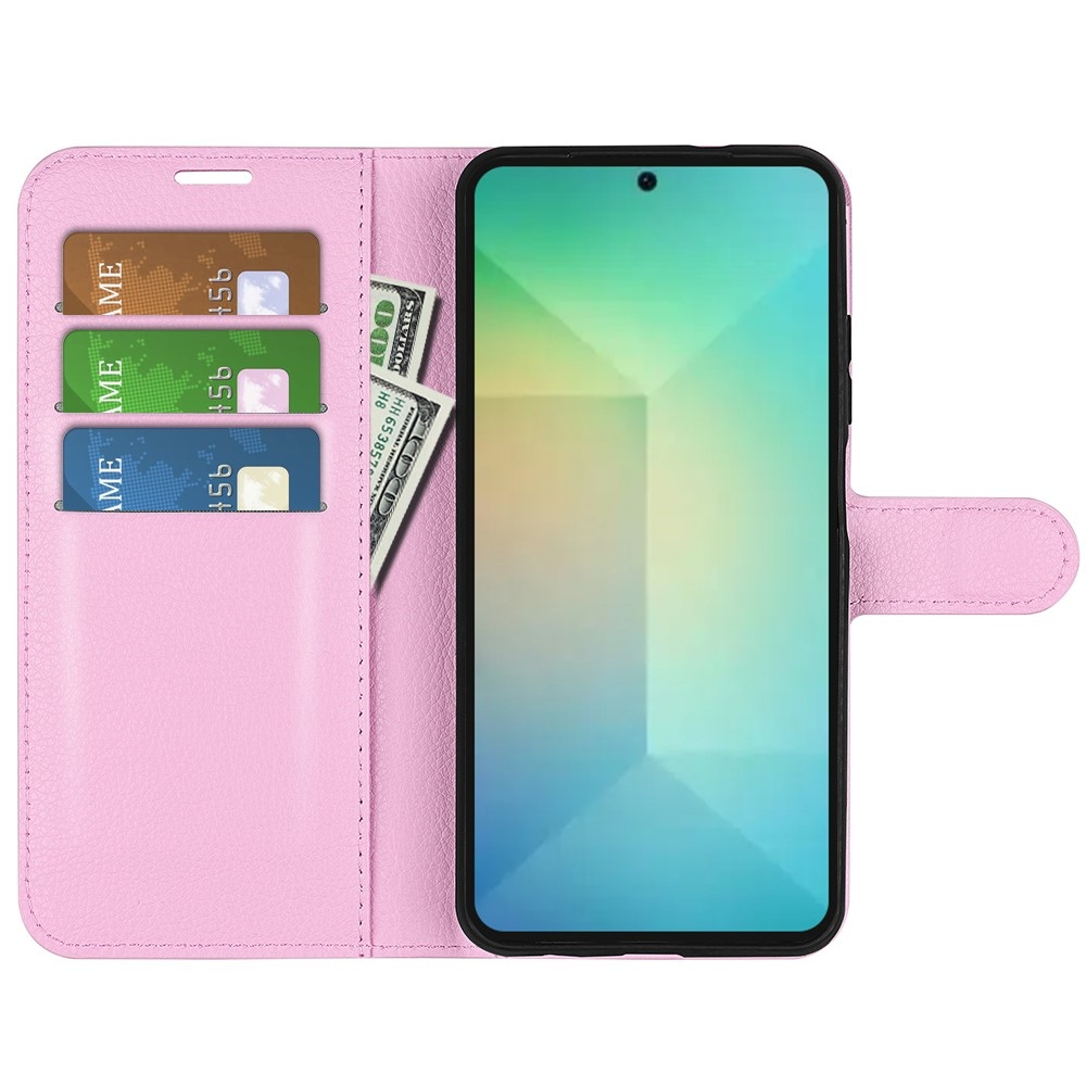 Litchi könyv tok Samsung Galaxy S25-hez - rózsaszín