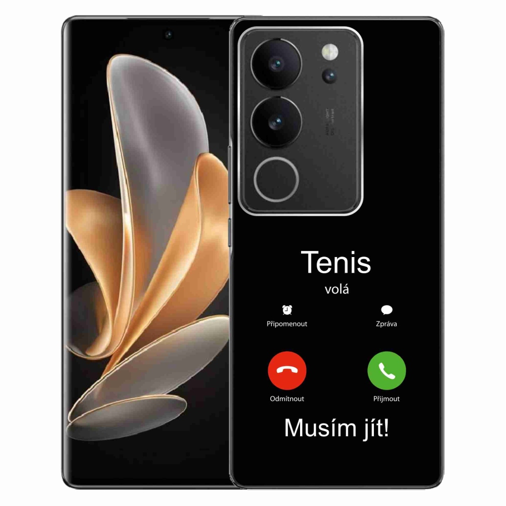 Gél borítás mmCase a Vivo V29 5G-n - teniszhívások fekete háttérrel