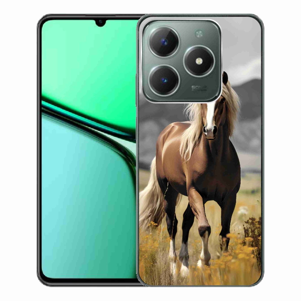 Zselés tok mmCase a Realme C61 készülékhez - barna ló 1