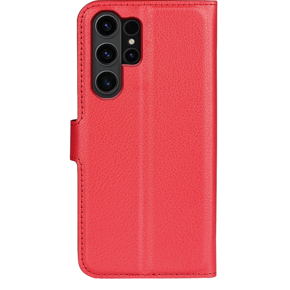 Litchi könyv tok Samsung Galaxy S24 Ultra készülékhez - piros