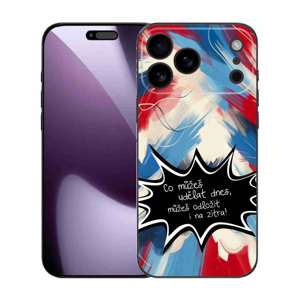 Gél borítás mmCase iPhone 17 Pro Max készülékhez - vicces szöveg 9 fekete háttér