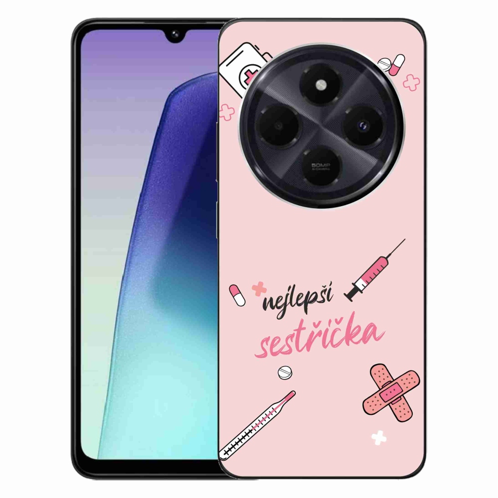 Gél borító mmCase a Xiaomi Redmi 14C/Poco C75-hez - legjobb kishúg rózsaszín háttérrel