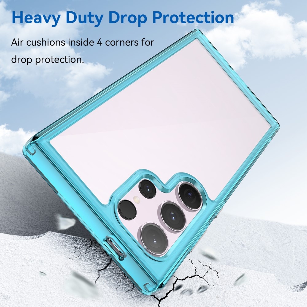 Gél tok kemény hátlappal Samsung Galaxy S24 Ultra készülékhez - világoskék