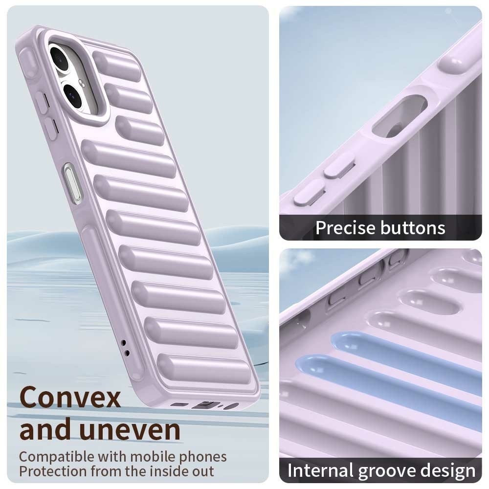 Csíkos tartós borító Samsung Galaxy A06 4G készülékhez - lila