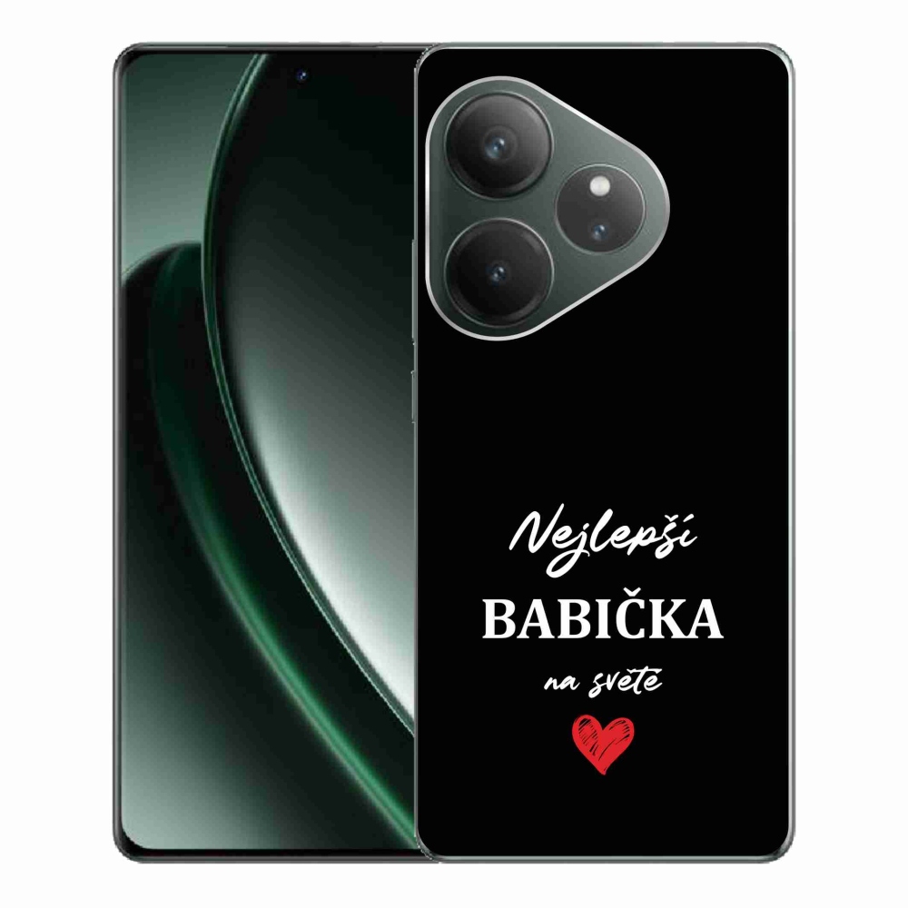 Gél borítás mmCase a Realme GT 6 5G/GT 6T 5G - Best Grandma 1 fekete háttérrel