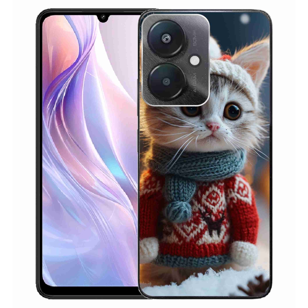 Gél borítás mmCase a Xiaomi Redmi 13C 5G-hez - cica pulóverben