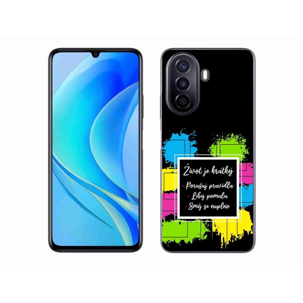 Gél borítás mmCase a Huawei Nova Y70-en - idézet 5 fekete háttér