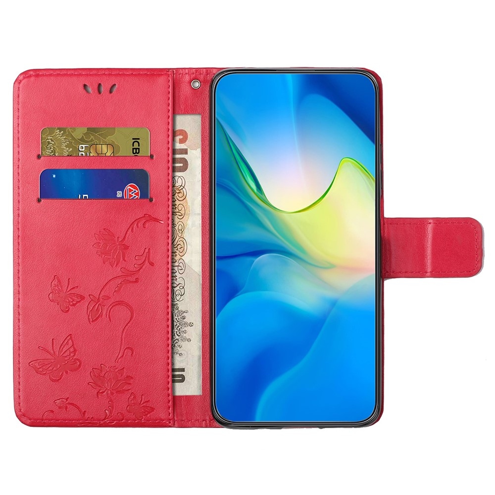 Virágos könyv tok Xiaomi Redmi Note 14 Pro 5G/Poco X7 5G/Note 14 Pro+ 5G - piros