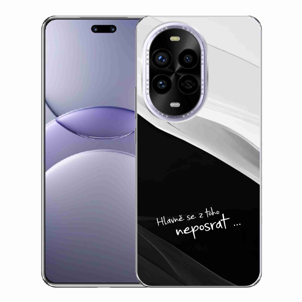 Gél borító mmCase a Huawei Nova 13 Pro 5G készülékhez - vicces szöveg 13 fekete és fehér háttérrel