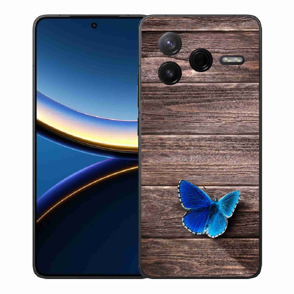 Gél borítás mmCase a Xiaomi Poco F7 Pro számára - kék pillangó 1