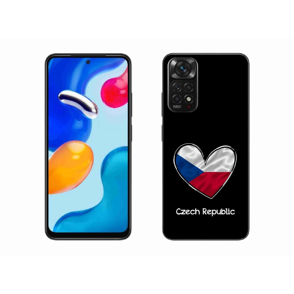 Gél borító mmCase a Xiaomi Redmi Note 11 4G-hez - szív zászló fekete háttérrel
